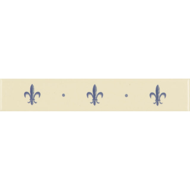 Original Style Fleur de Lis Royal Blue on County White Border