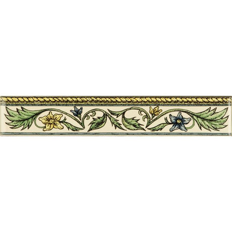 Original Style Floral Rope Blue & Yellow Border Tile