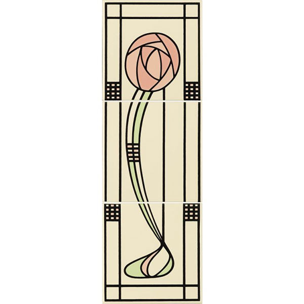 Original Style Glasgow Rose RH 3-tile Decor Set