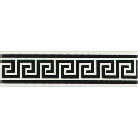 Original Style Greek Key Jet Black Border Tile