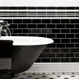 Original Style Greek Key Jet Black Border Tile