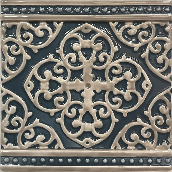 Original Style Grosvenor Palladian Beige on Ascot Blue Tile