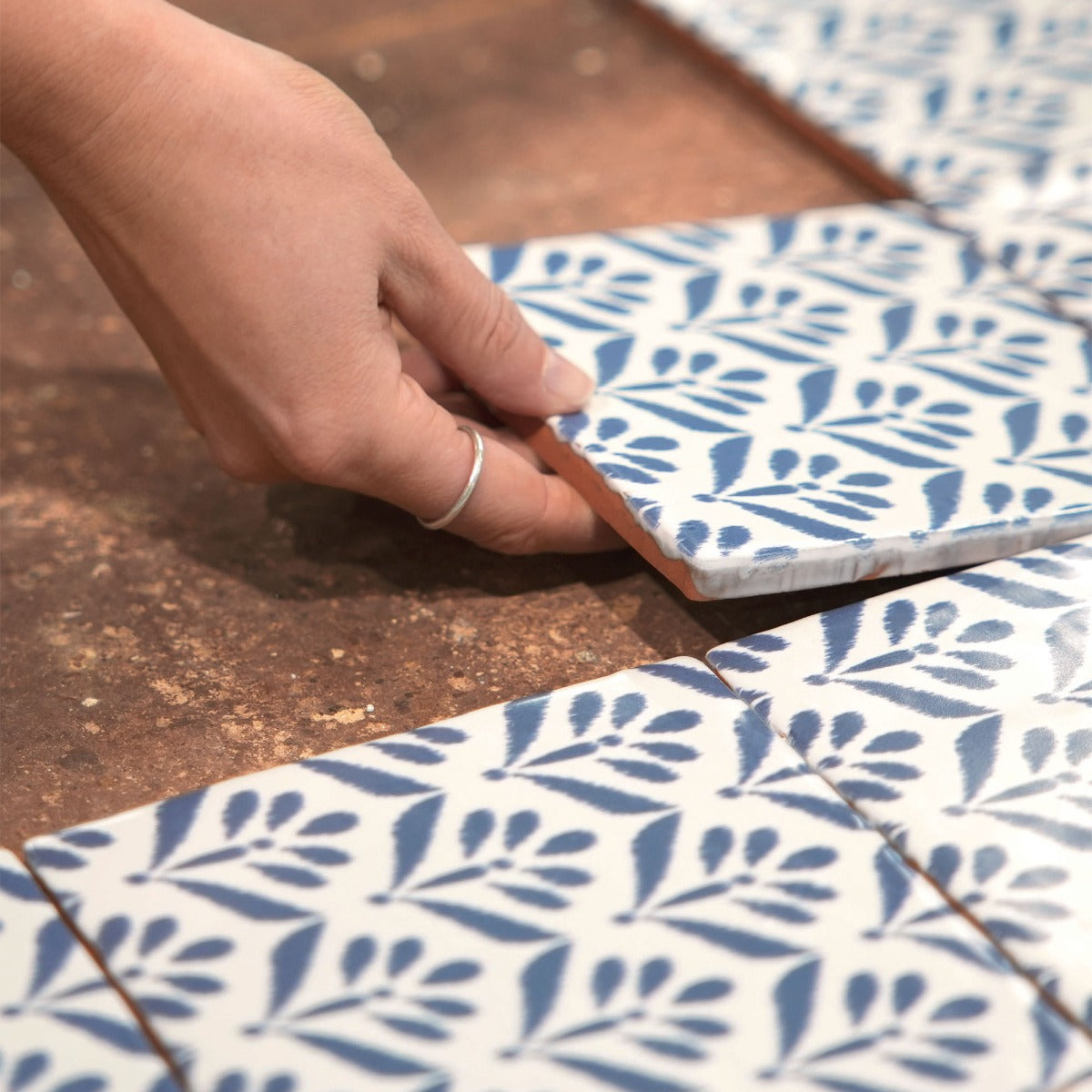 Original Style Jacquard Indigo Tiles