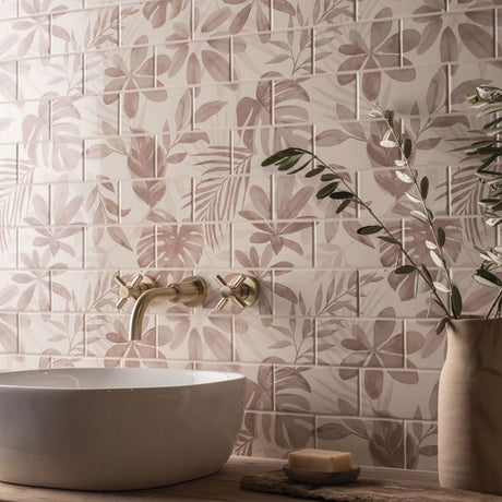 Original Style Jungle Grove Brickbond Pink Panels