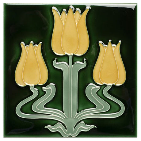 Original Style Lafleur on Victorian Green Tile