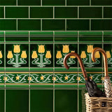 Original Style Lafleur on Victorian Green Tile
