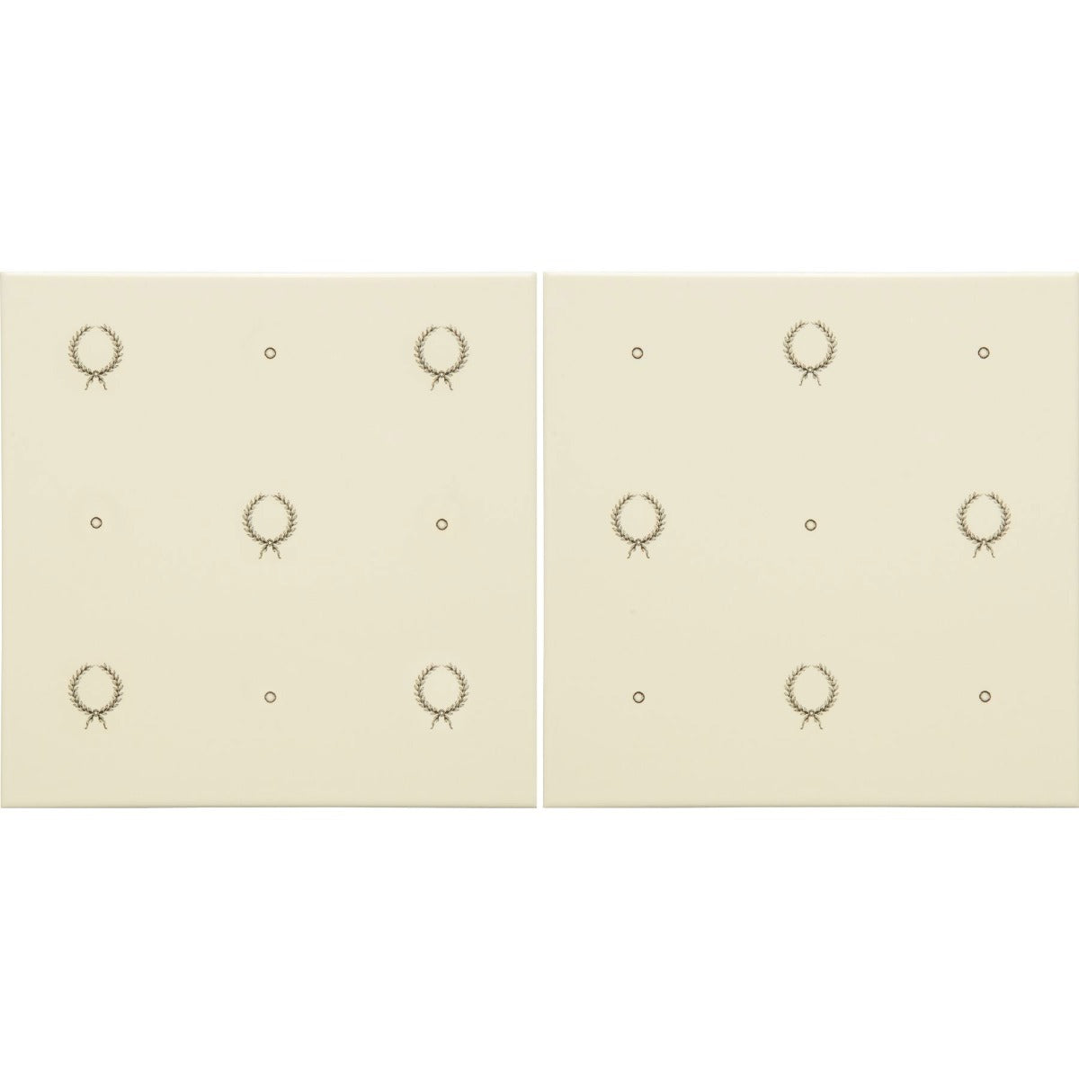 Original Style Laudatory Wreath Charcoal Grey on County White 2-tile Set