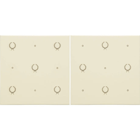 Original Style Laudatory Wreath Charcoal Grey on County White 2-tile Set