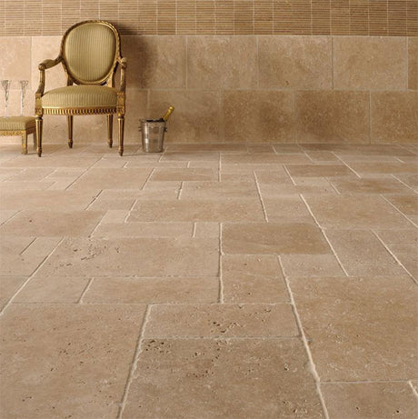 Original Style Levantine Ivory Unfilled & Tumbled Travertine tiles