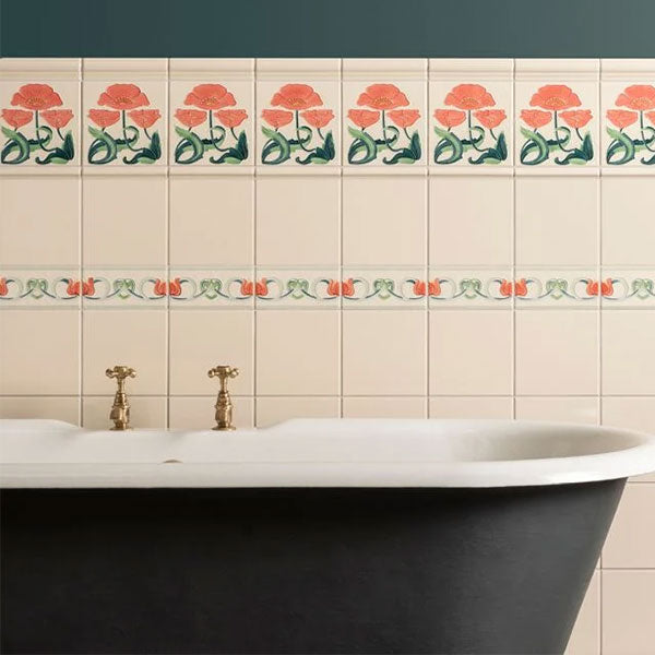 Original Style Lotus Flower Border Tile