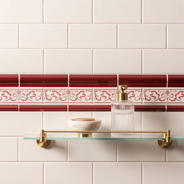 Original Style Love Knot Burgundy Border Tile