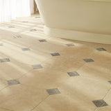 Original Style Negra Black Dot Tumbled Marble (with Chalon Octagon Tumbled Limestone)