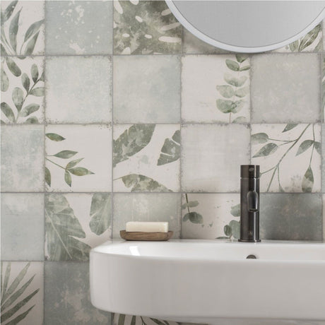 Original Style Patchwork Botanical Iris Tiles