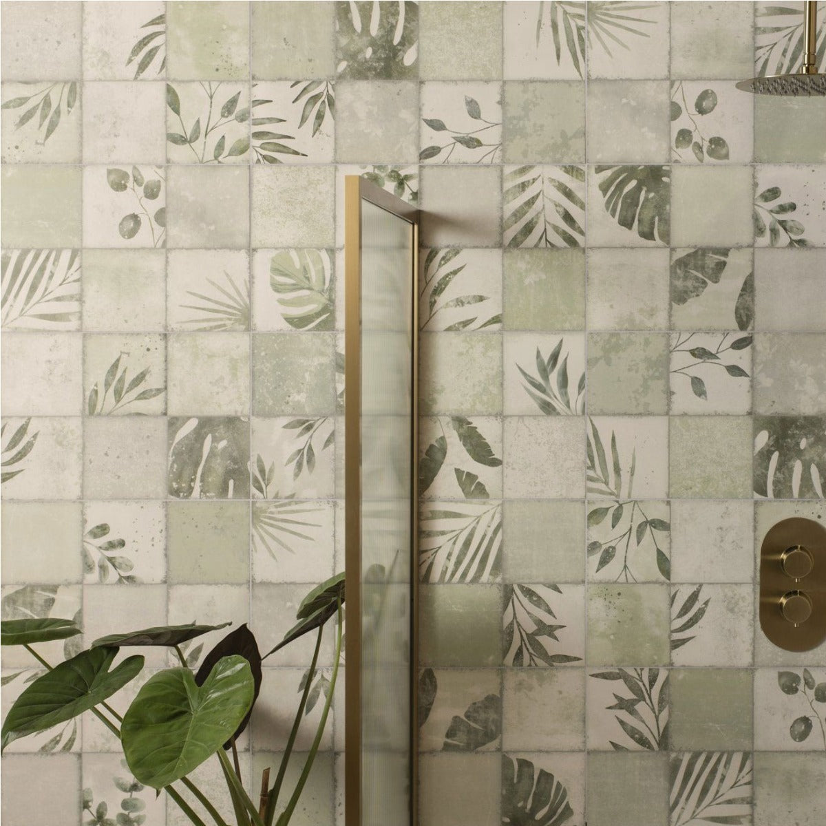 Original Style Patchwork Botanical Ivy Tiles