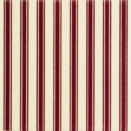 Original Style Regency Stripe Burgundy on County White Tile