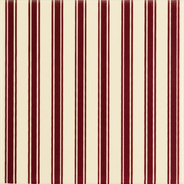 Original Style Regency Stripe Burgundy on County White Tile