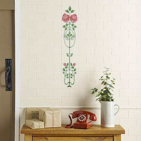 Original Style Rose & Bud Raised Line 5-tile Set