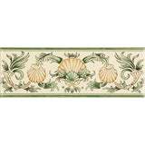 Original Style Scallop Shells Green & Buff Border Tile