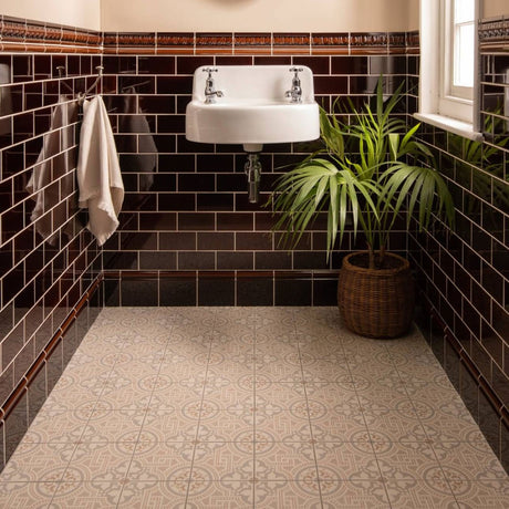 Original Style Sigma Teapot Brown Borders