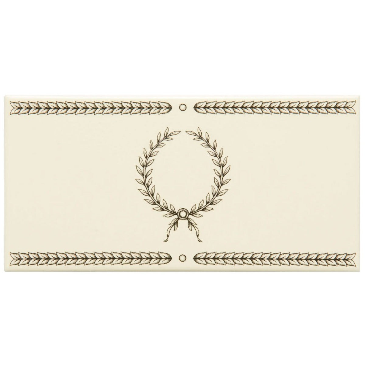 Original Style Single Laudatory Wreath Charcoal Grey on County White Border