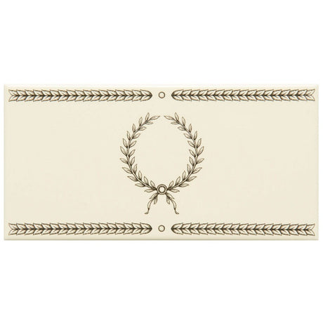 Original Style Single Laudatory Wreath Charcoal Grey on County White Border