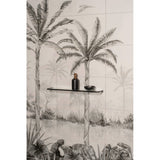 Original Style Tropical Oasis Monochrome Mural (Panel A)