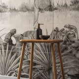 Original Style Tropical Oasis Monochrome Mural (Panel A)