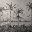 Original Style Tropical Oasis Monochrome Mural (Panel A)