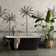 Original Style Tropical Oasis Monochrome Mural (all panels)