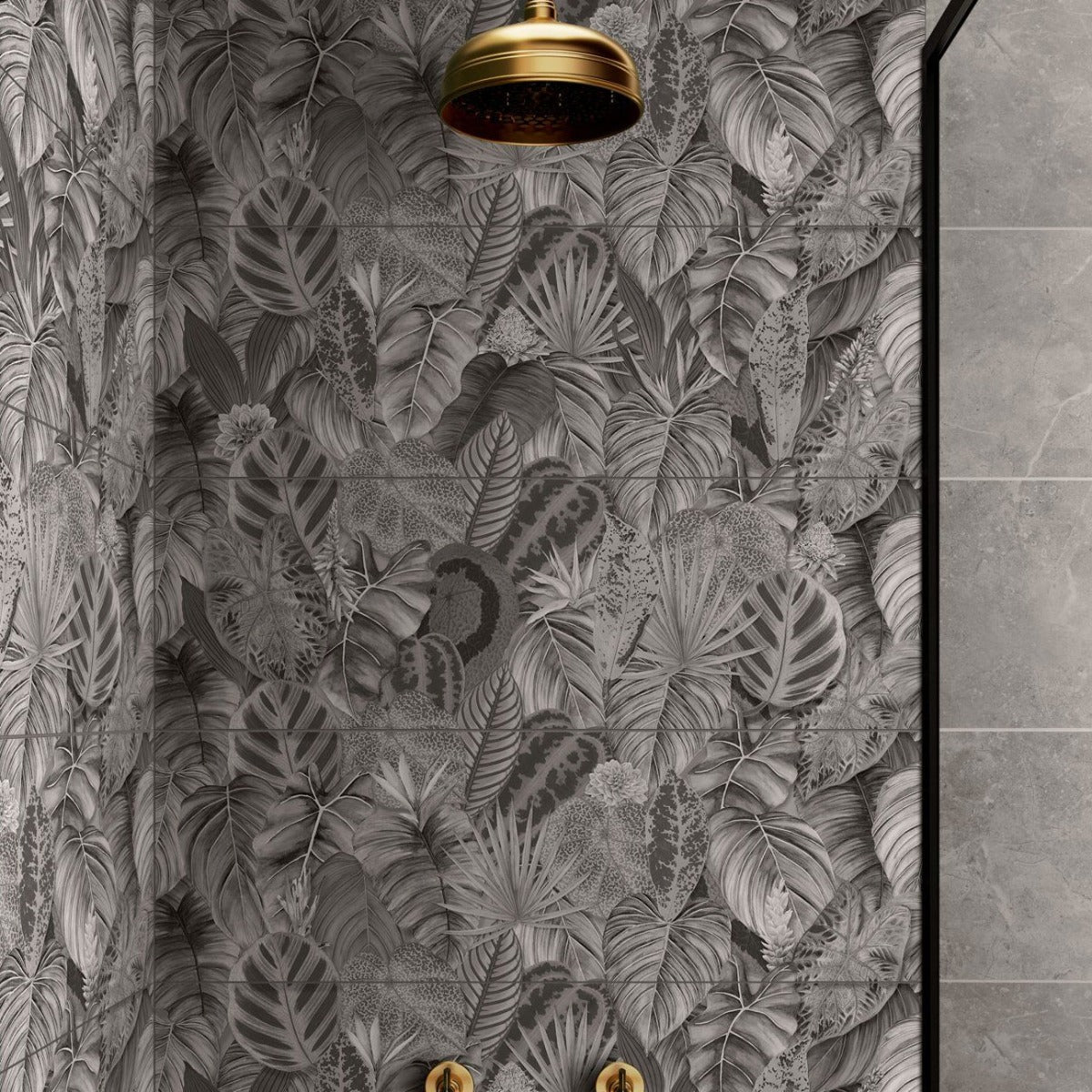 Original Style Tropical Oasis Monochrome Single Tile – Tiles and ...