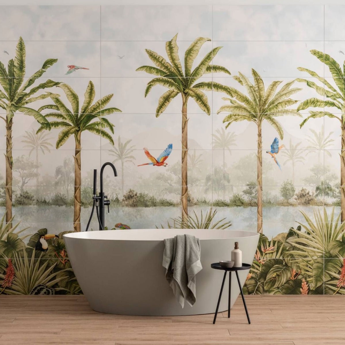 Original Style Tropical Oasis Mural (all panels)