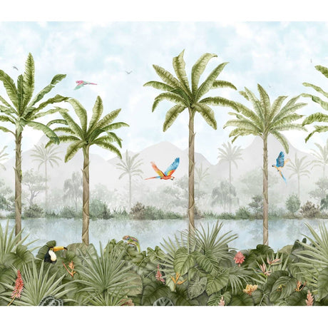 Original Style Tropical Oasis Mural (all panels)