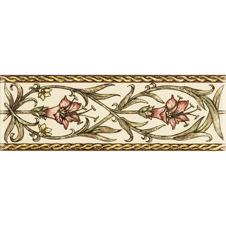 Original Style Trumpet Gentian Pink Border Tile