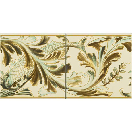 Original Style W B Simpson Fish Frieze Border 2-tile Set