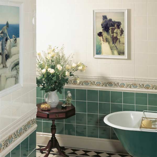 Original Style W B Simpson Shell Frieze Border 2-tile Set