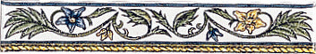 Original Style Floral Rope Blue & Yellow Border Tile