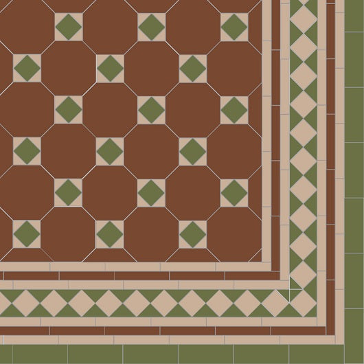 Original Style Arundel 3 Colour Pattern (Red/Green/Buff)