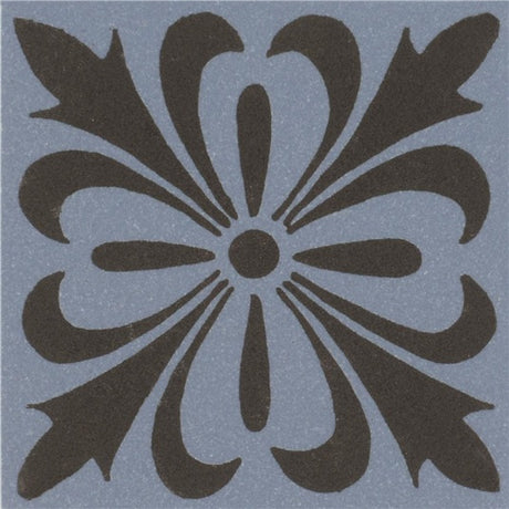 Original Style Cardigan Black on Blue Motif