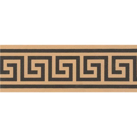 Original Style Greek Key Border Black on Buff 