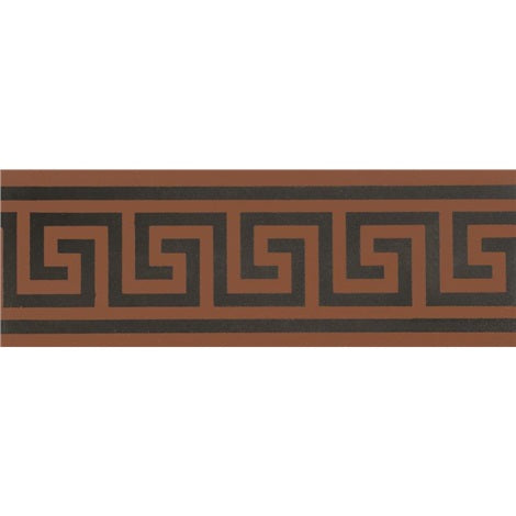 Original Style Greek Key Border Black on Red