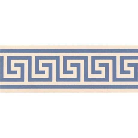Original Style Greek Key Border Blue on White 