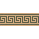 Original Style Greek Key Border Green on Buff