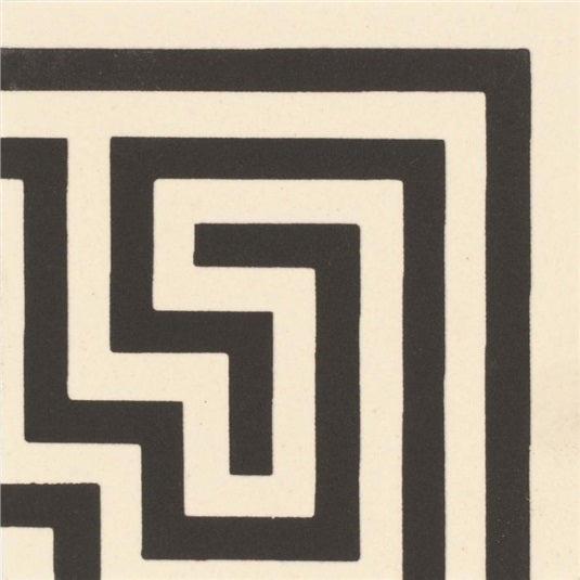 Original Style Greek Key Corner Black on White Motif