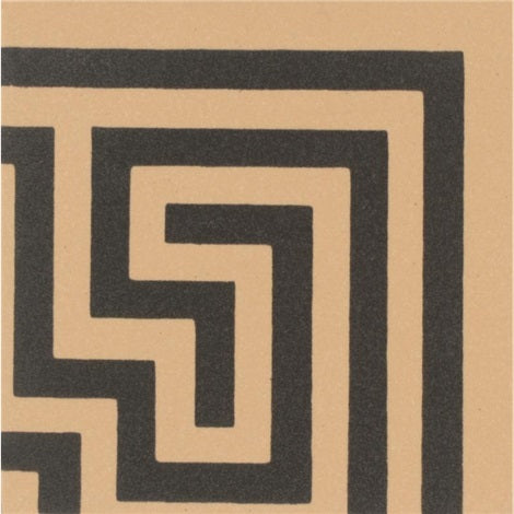 Original Style Greek Key Corner Motif Black on Buff