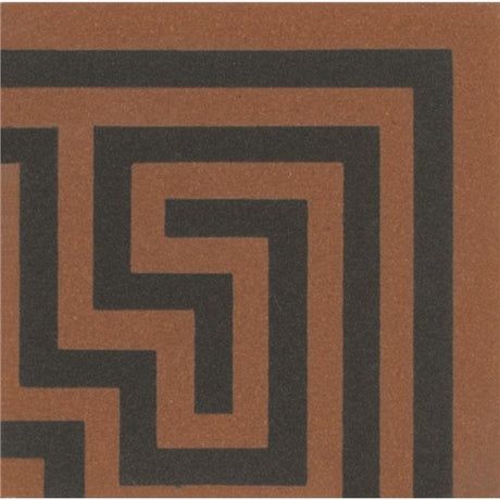 Original Style Greek Key Corner Motif Black on Red