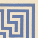 Original Style Greek Key Corner Motif Blue on White