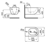 Porcelanosa Arquitect Wall Hung Bidet