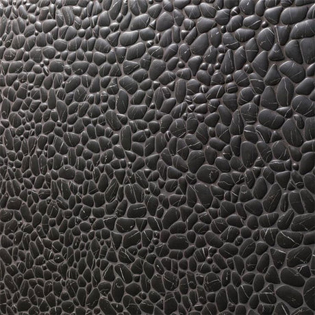 Porcelanosa Boulder Nero Marquina mosaic tiles