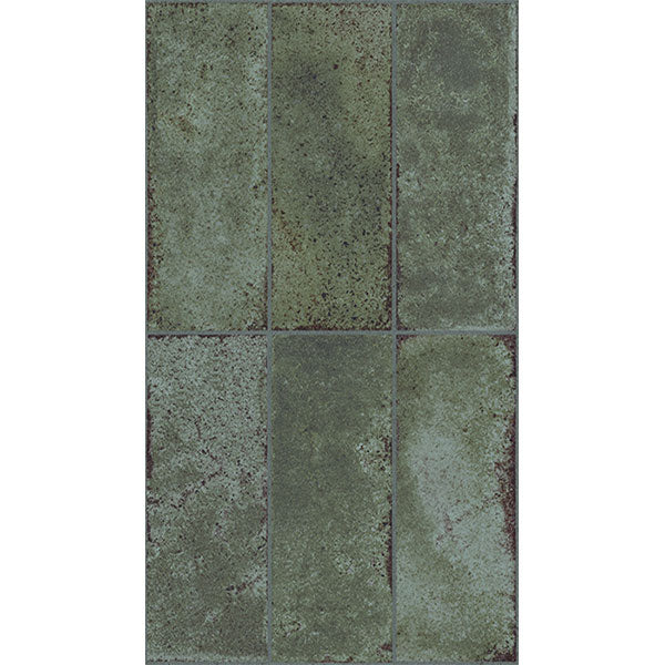 Porcelanosa Brick Vetri Green Tile 33.3 x 59.2cm