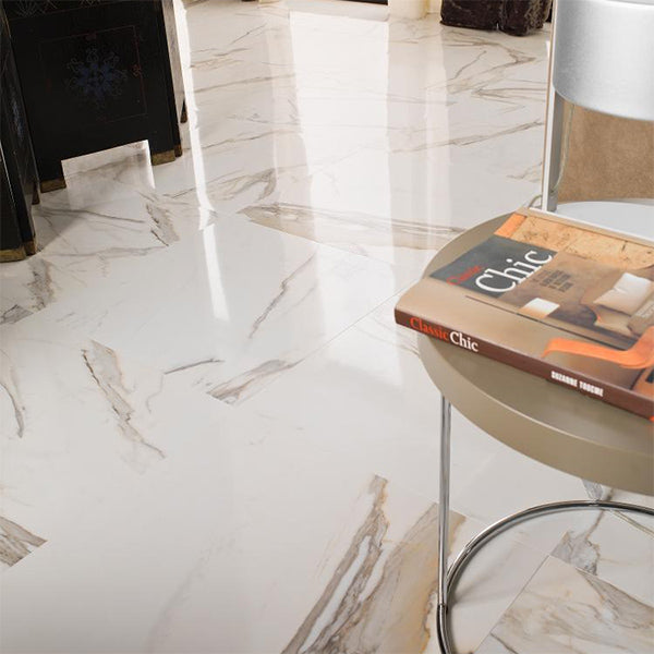 Porcelanosa Calacata Gold setting (floor tile pictured)